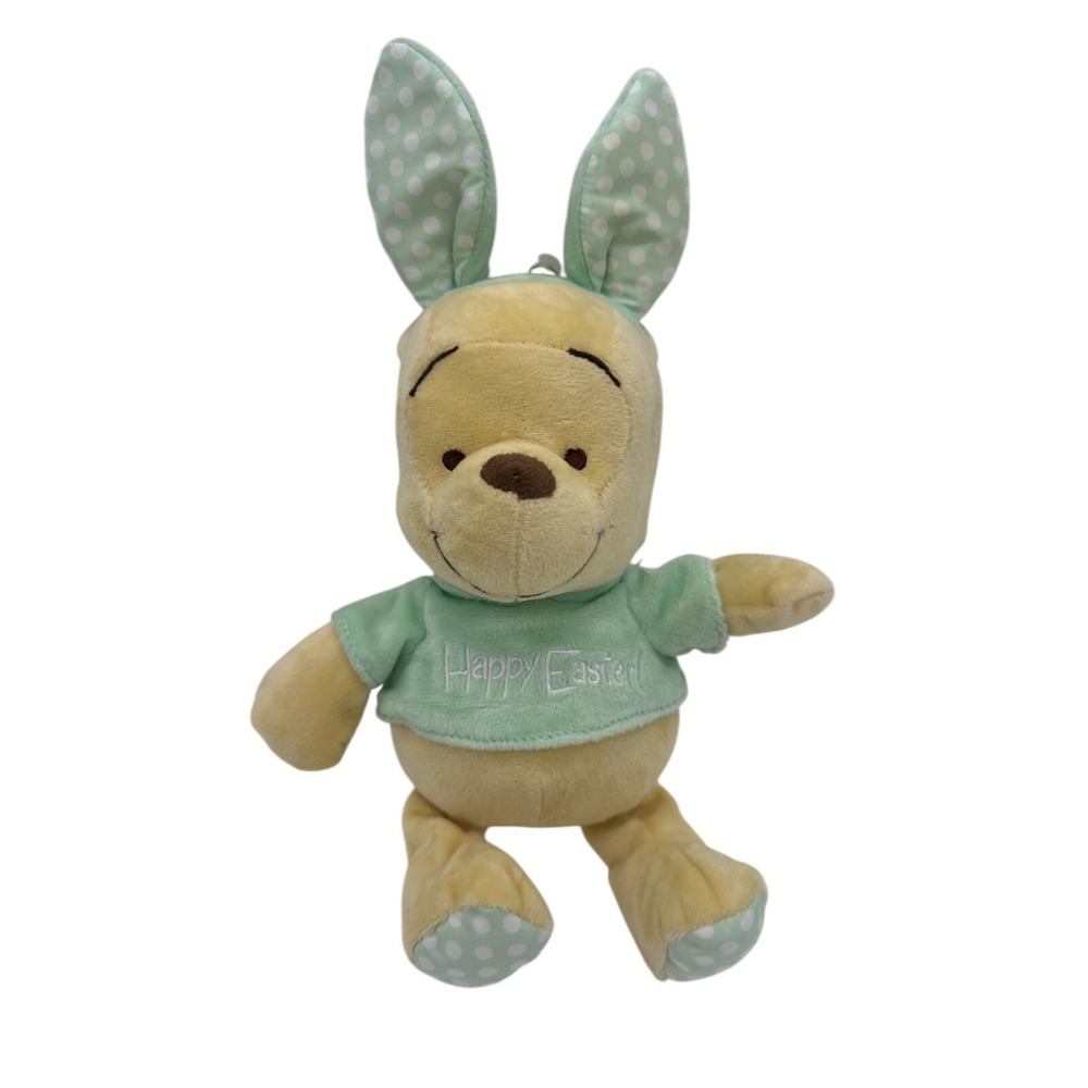 Winnie Pooh Easter Plush Bear Bunny Rabbit Happy Green Disney Baby - Picture 2 of 9